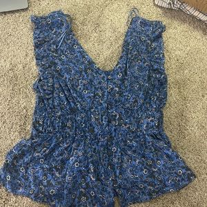 Blue Floral Old Navy Blouse